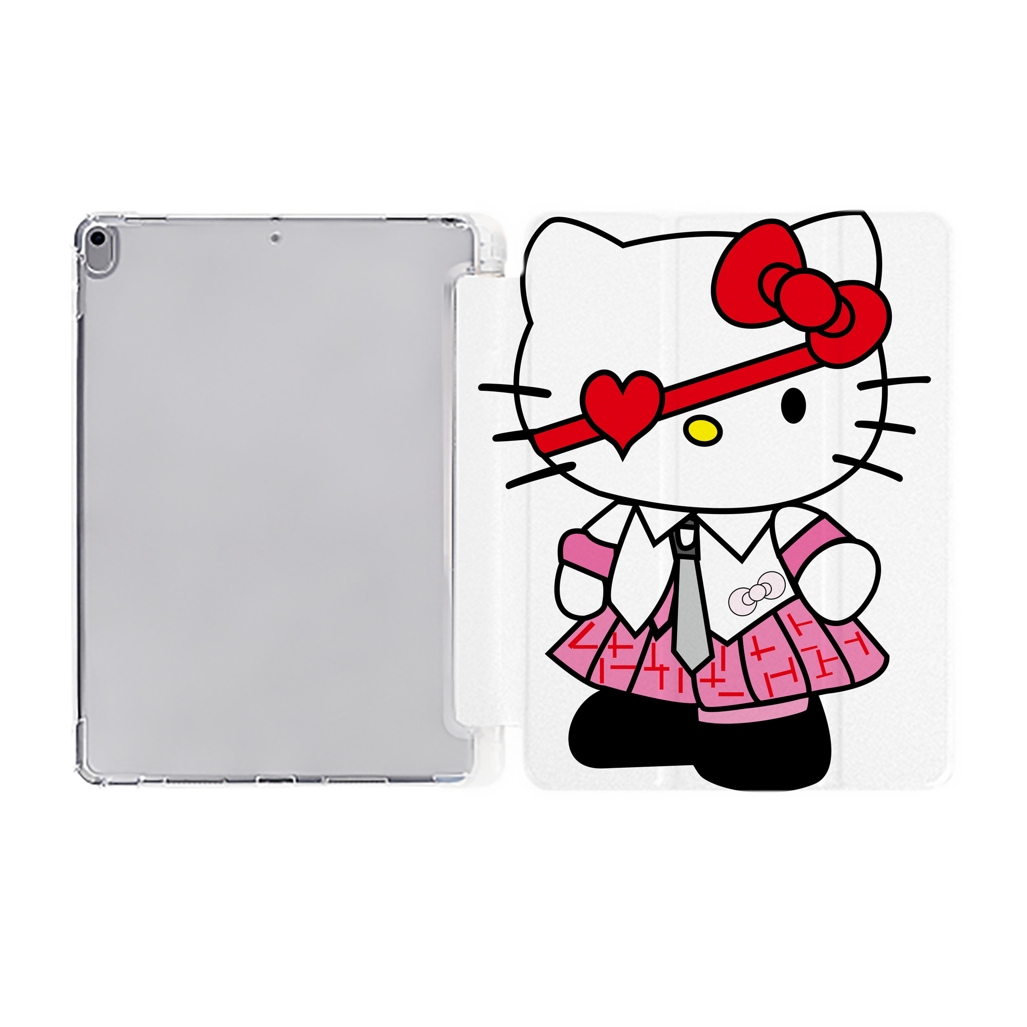 （画像用） Hello Kitty ハローキティ IPad ケース ペン収納付き 三つ折りスタンド PUレザー×シリコン 対応機種9.5/10.5/10.9インチ